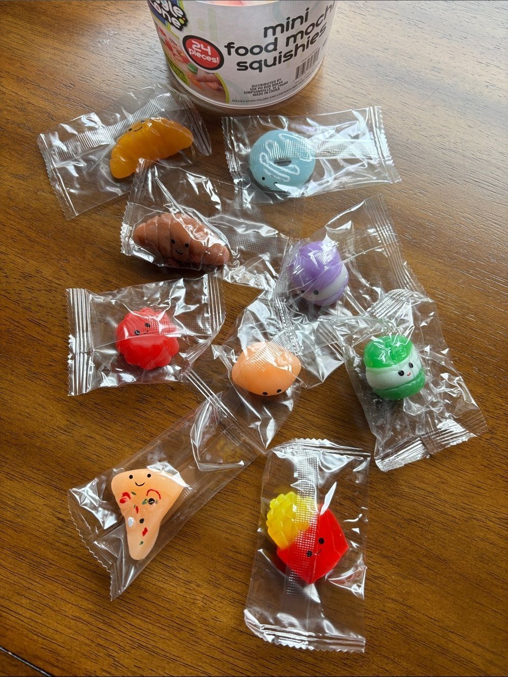 Mini Food Mochi Squishies - Assorted Pink, Red, White, Yellow, Black Fun Pack - Picture 2 of 5